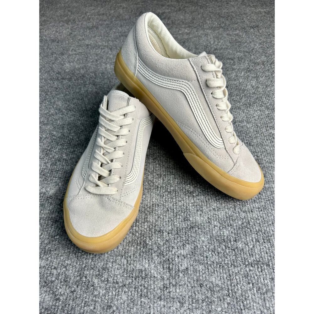 Vans Old Sckool White Suede Gum Sole Sneakers Skate Shoe Women's size 8
